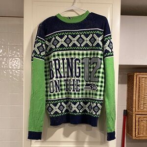 NFL Men's Green and Blue Sweater size medium 11:13